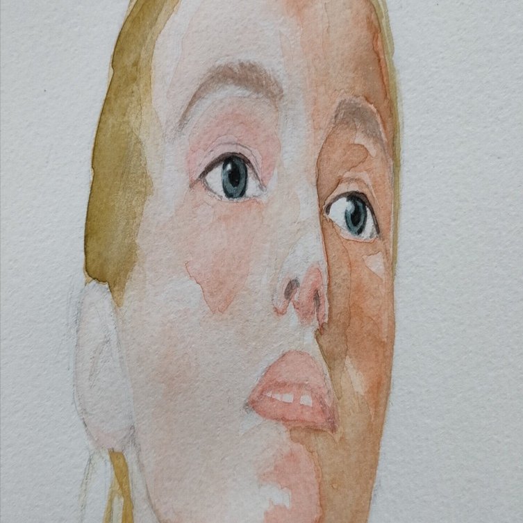 水彩画　画家の肖像画の模写 朝模写•教本の模写習慣】55日目 水彩画｜きりん