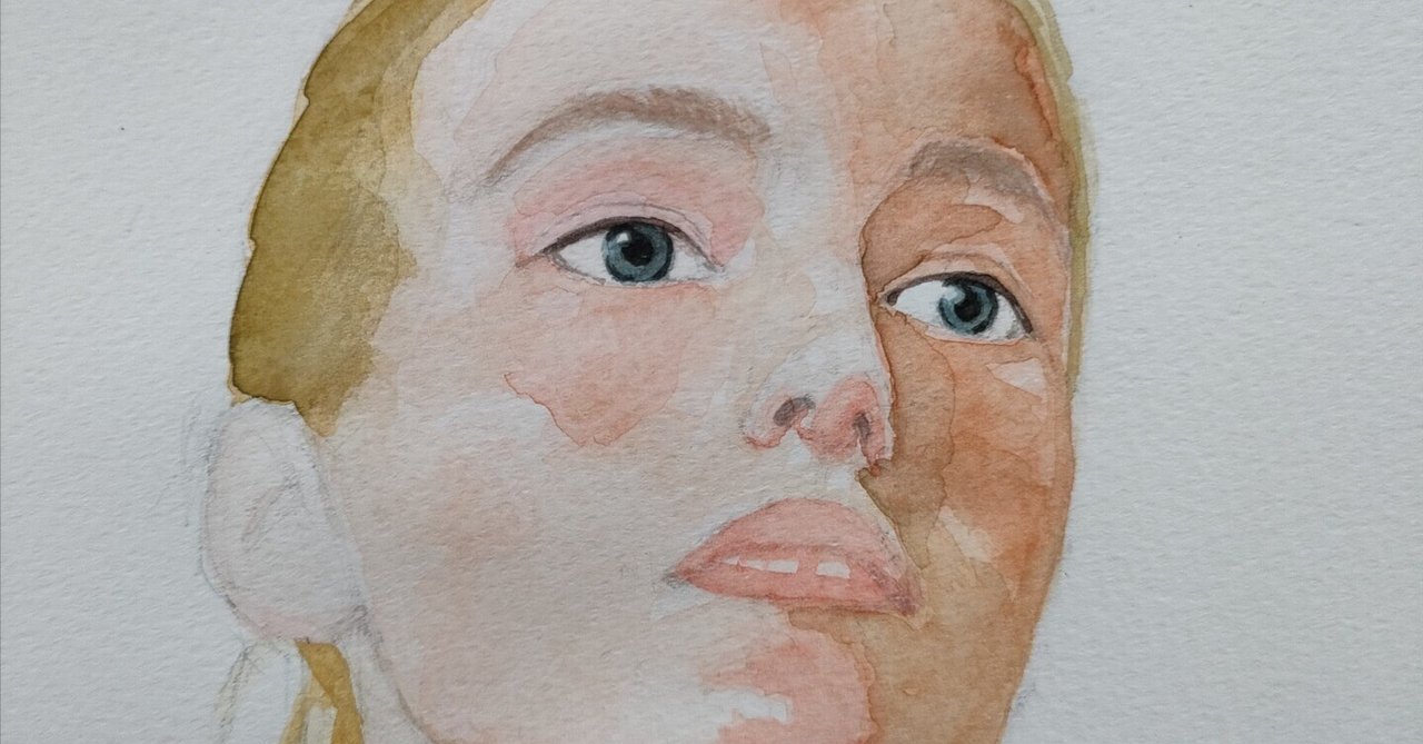 水彩画　画家の肖像画の模写 朝模写•教本の模写習慣】55日目 水彩画｜きりん