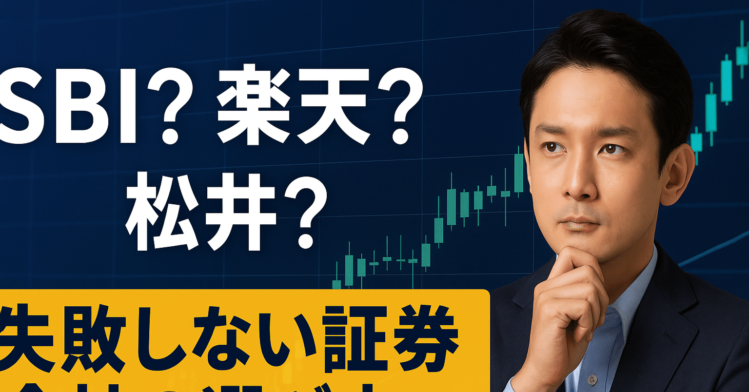 SBI？楽天？松井？失敗しない証券会社の選び方｜トラオ
