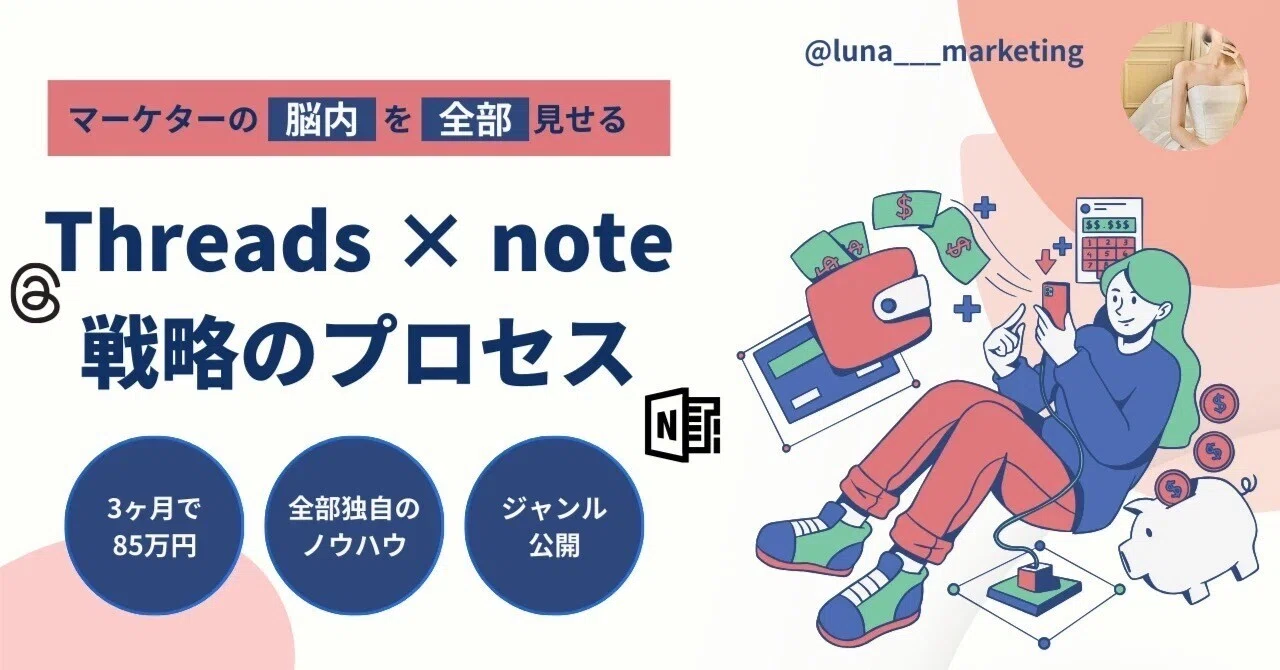 本アカジャンル有り】マーケターのThreads × note戦略のプロセス、脳内