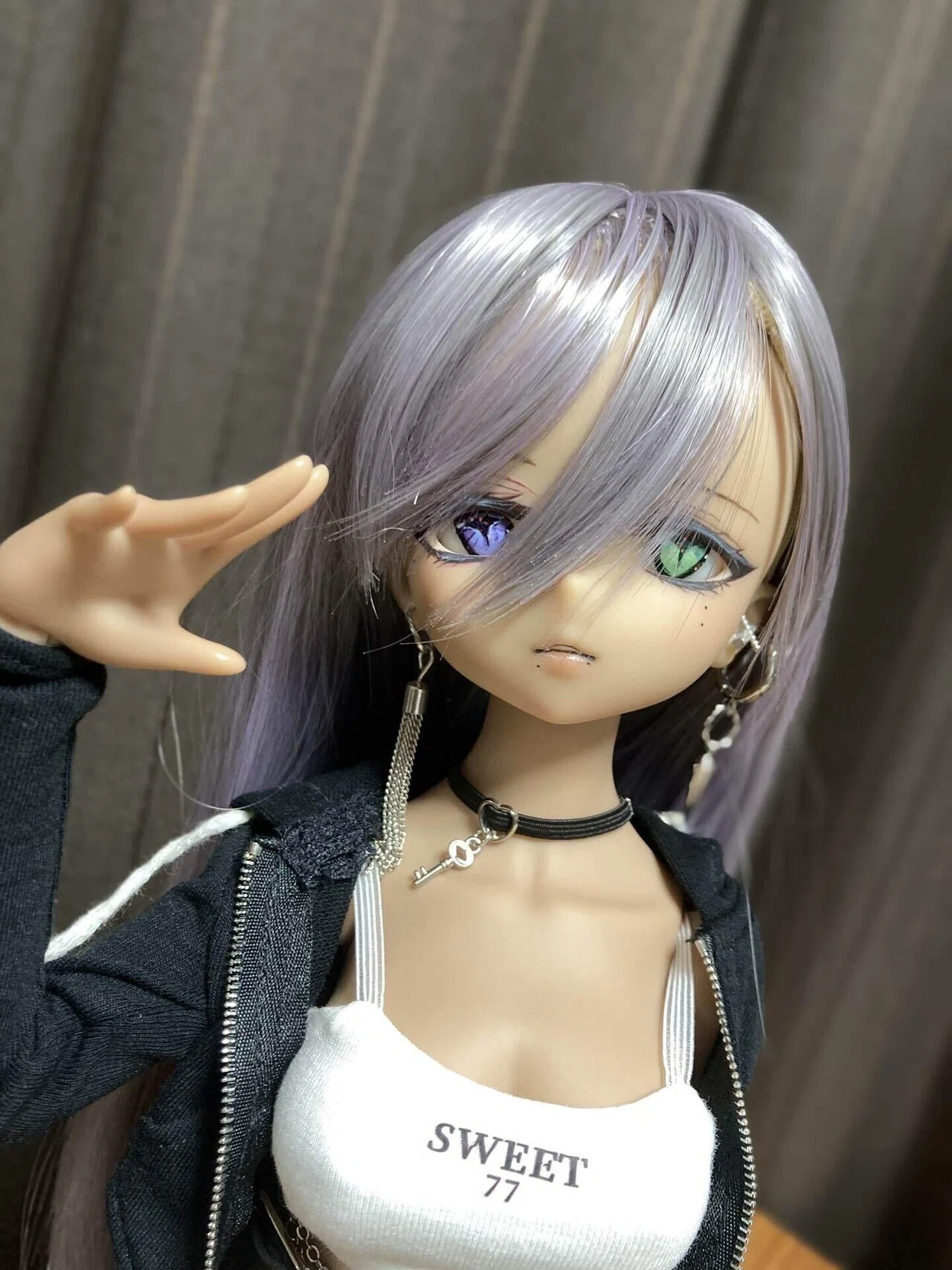 ま*ゃ様 カスタムアイシードールYMY23ボディ グレーウィッグ アウト