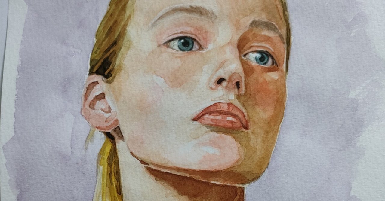 水彩画　画家の肖像画の模写 朝模写•教本の模写習慣】56日目 水彩画｜きりん