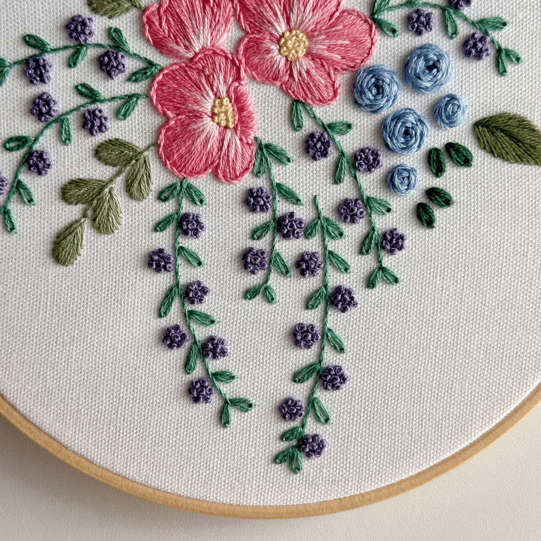 PDF図案【壁に咲くブーケ】｜はなこまち/刺繍作家