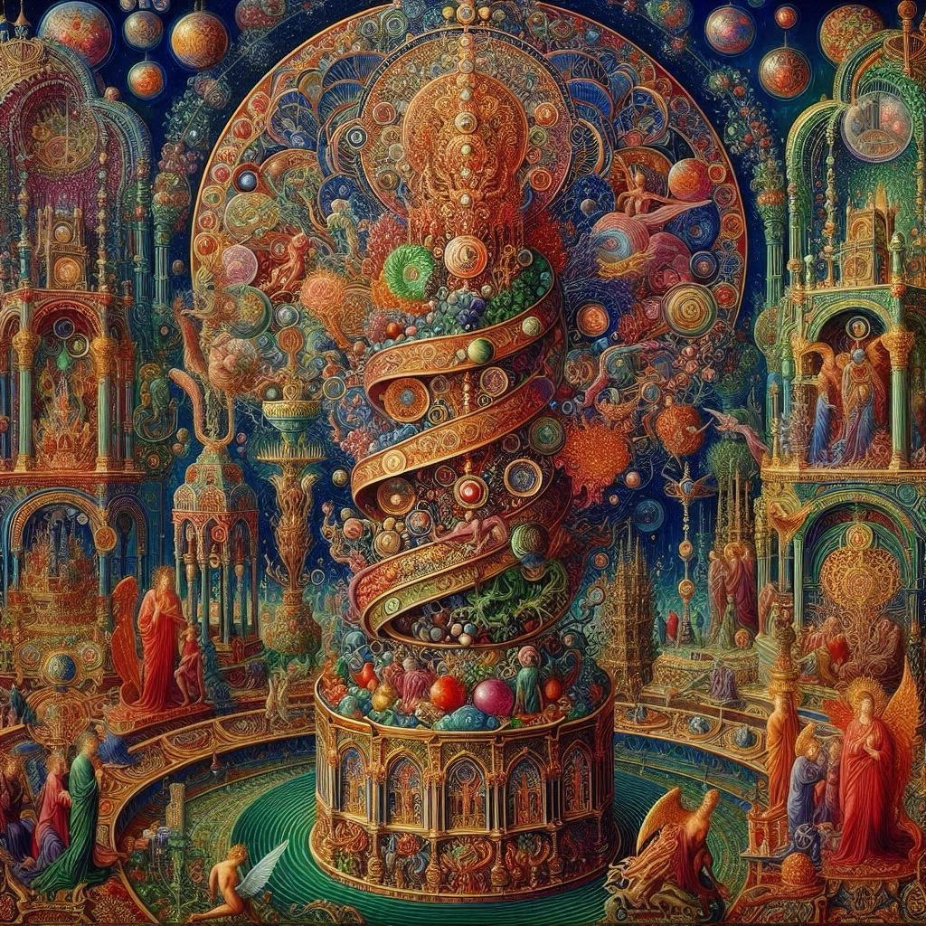 エルンスト・フックス Ernst Fuchs 守護天使 金メッキ鋳造彫刻 エルンスト・フックス (Ernst Fuchs)の絵画にヒントを得たプロンプト 5