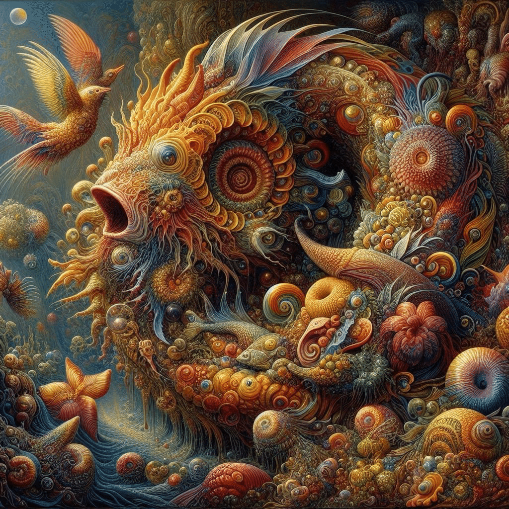 絵画 8969 エルンスト・フックス (Ernst Fuchs)の絵画にヒントを得た