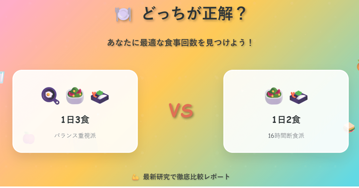🍽️ 1日3食 vs 2食 どっちが正解？医師監修の最新レポート 🥗｜さやさや, image size:1440x754
