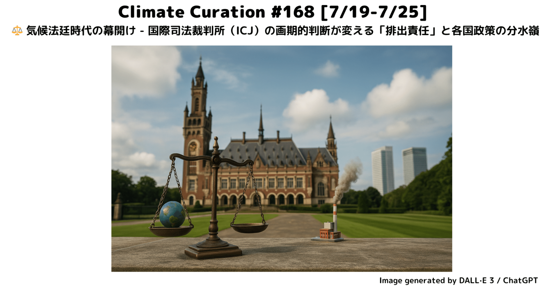 Climate Curation #168]⚖️ 気候法廷時代の幕開け - 国際司法