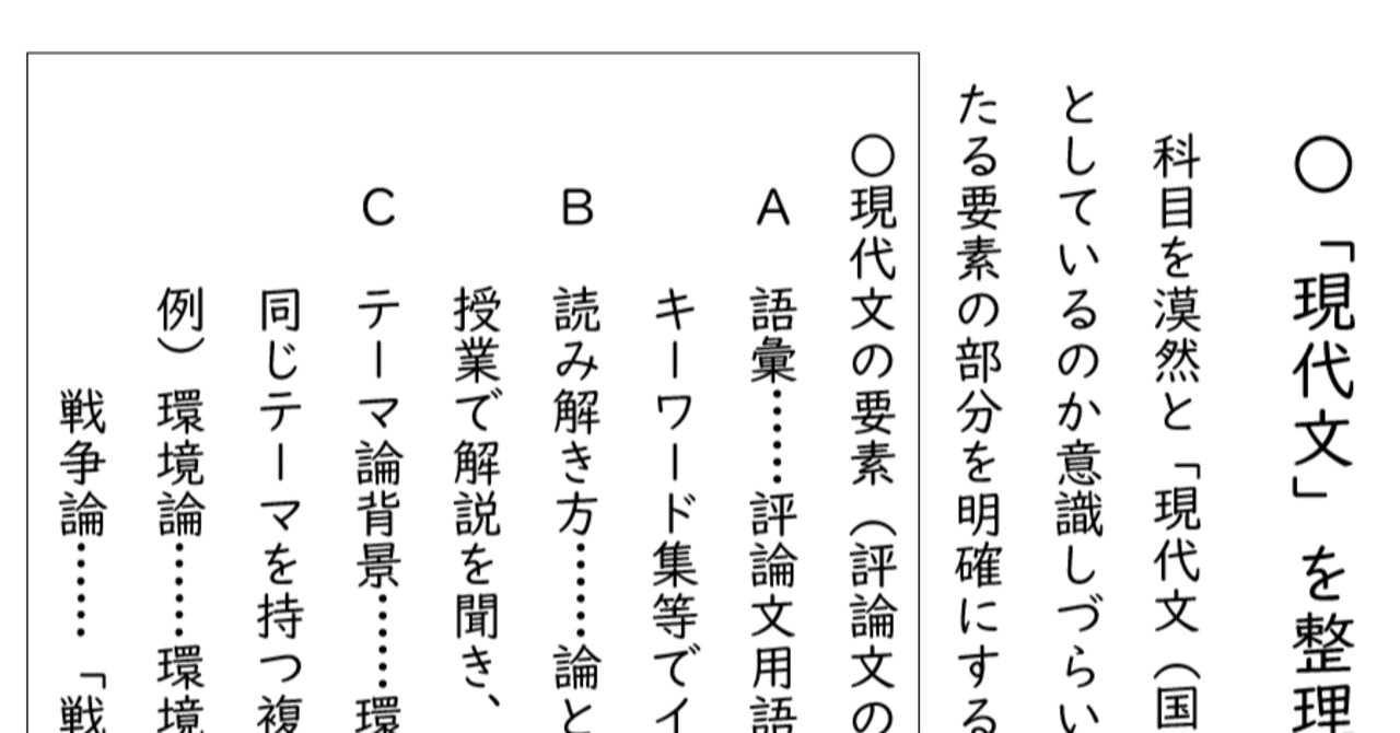 現代文 評論文 を分解して 整理する えにぐま Note