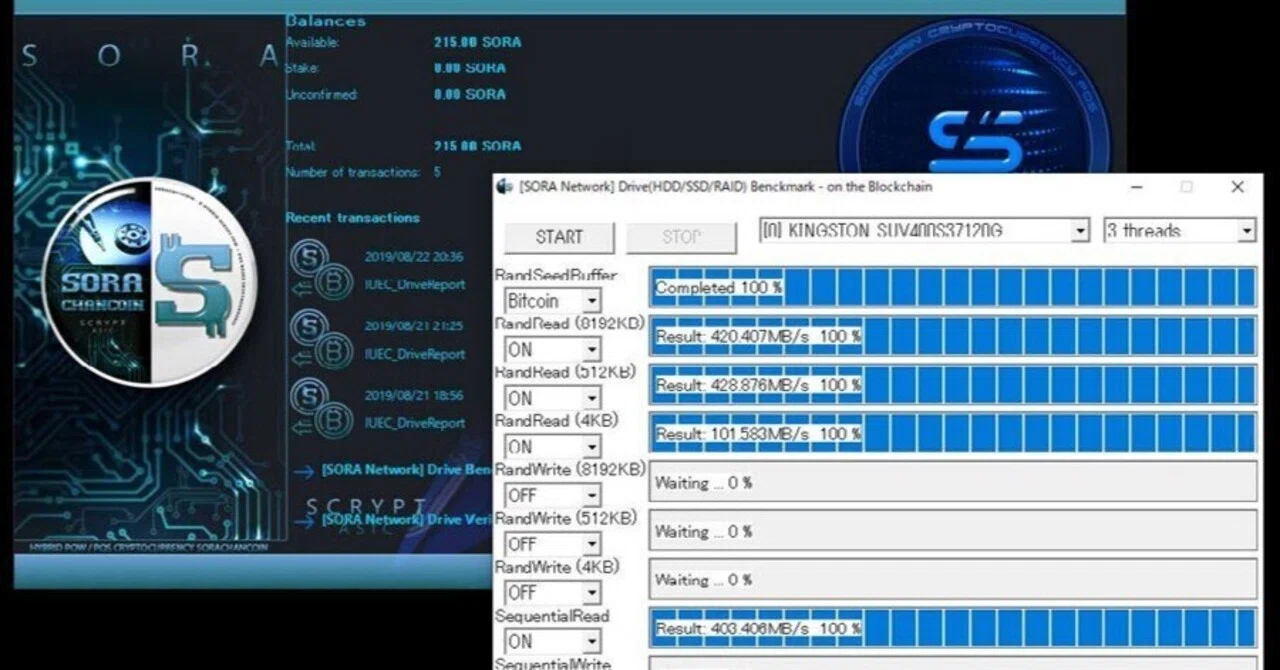 We implemented Drive benchmark feature to SorachanCoin wallet! ドライブのベンチ ...