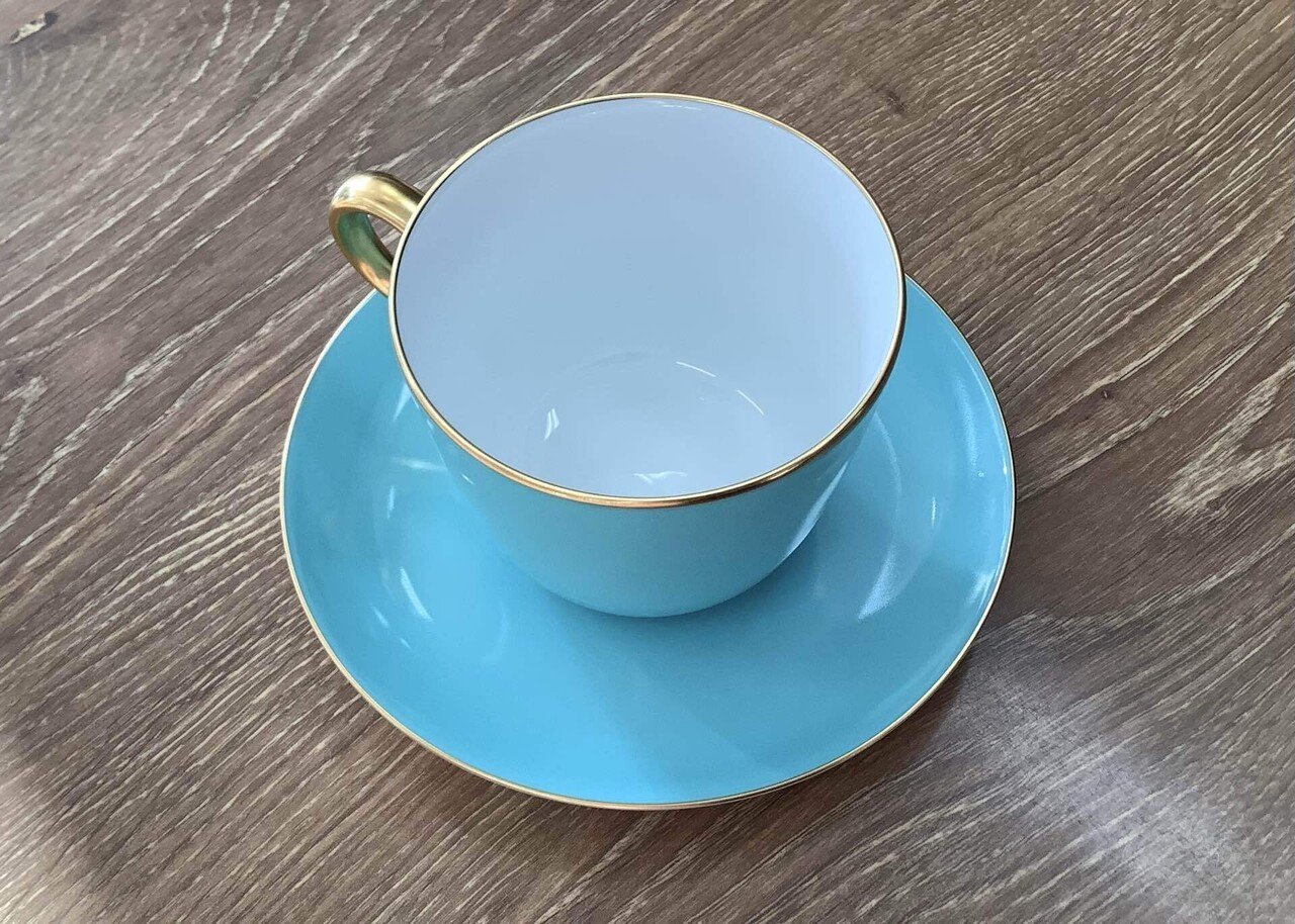 大倉陶園 ブルーローズ 金彩カップ＆ソーサー 2客セット 2客セット 大倉