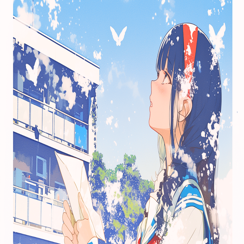 行く宛てのない想いが、風にかき消されていく【AIイラスト＋4コマ漫画