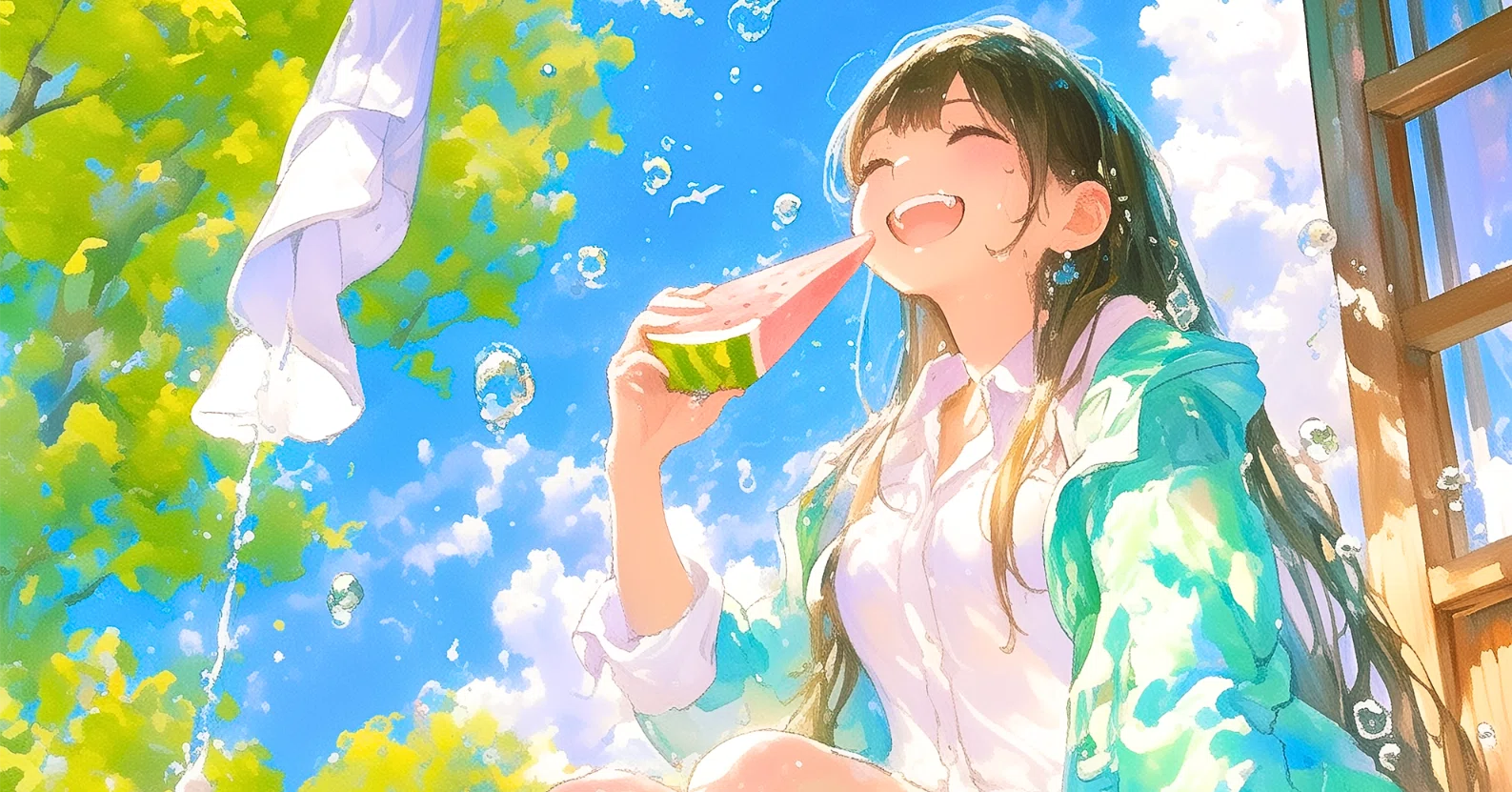 いつかの夏の甘い記憶【AIイラスト＋4コマ漫画】｜Alpaka