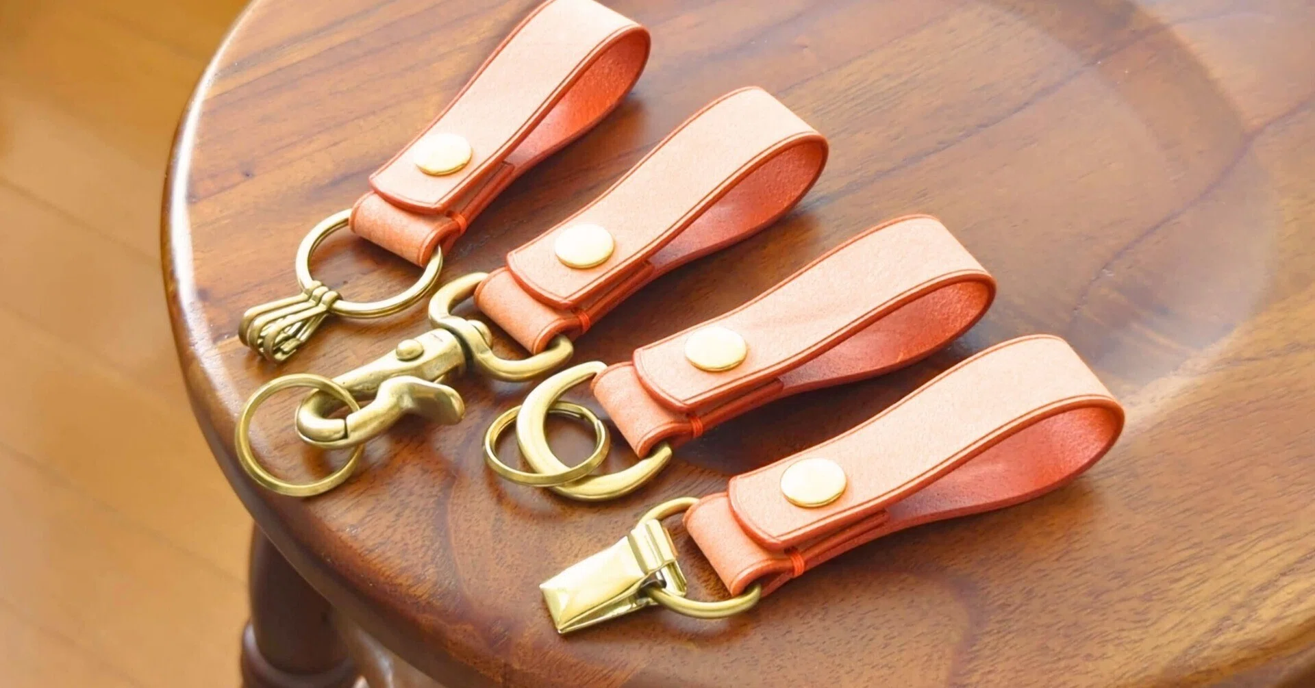 アクセサリー LI'S CRAFT999 Choose by Function] #02 Single Thick Leather Belt Loop Keychain