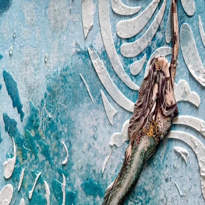 沈没船が眠る海のミクストメディアコラージュ｜海外文具と古本 まよ