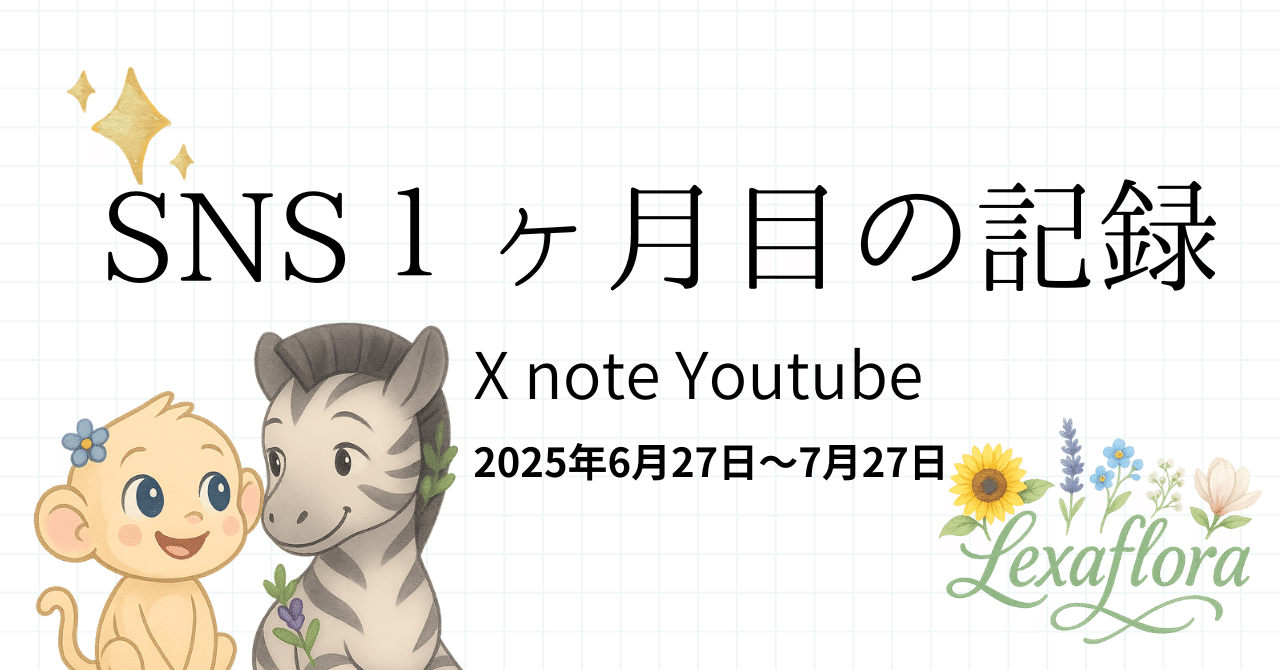 SNS: X note Youtube1ヶ月目の記録｜roarenglish
