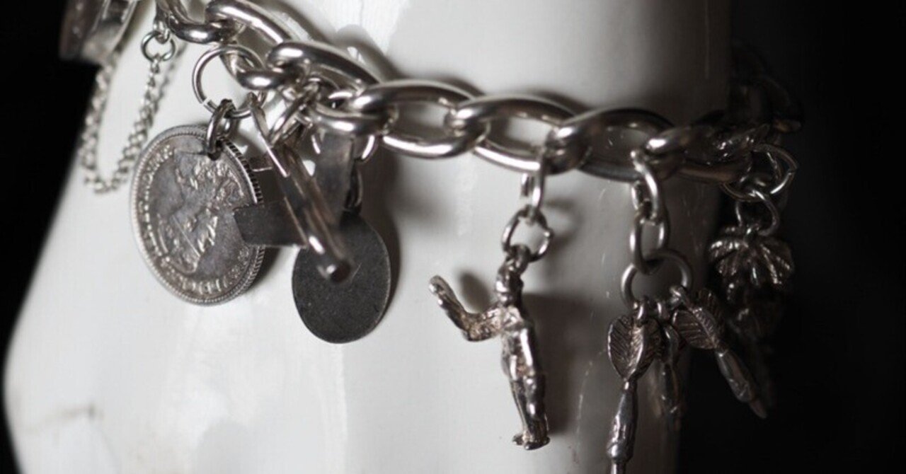 イギリス製 ヴィンテージシルバーチャームブレスレット｜toko-silver