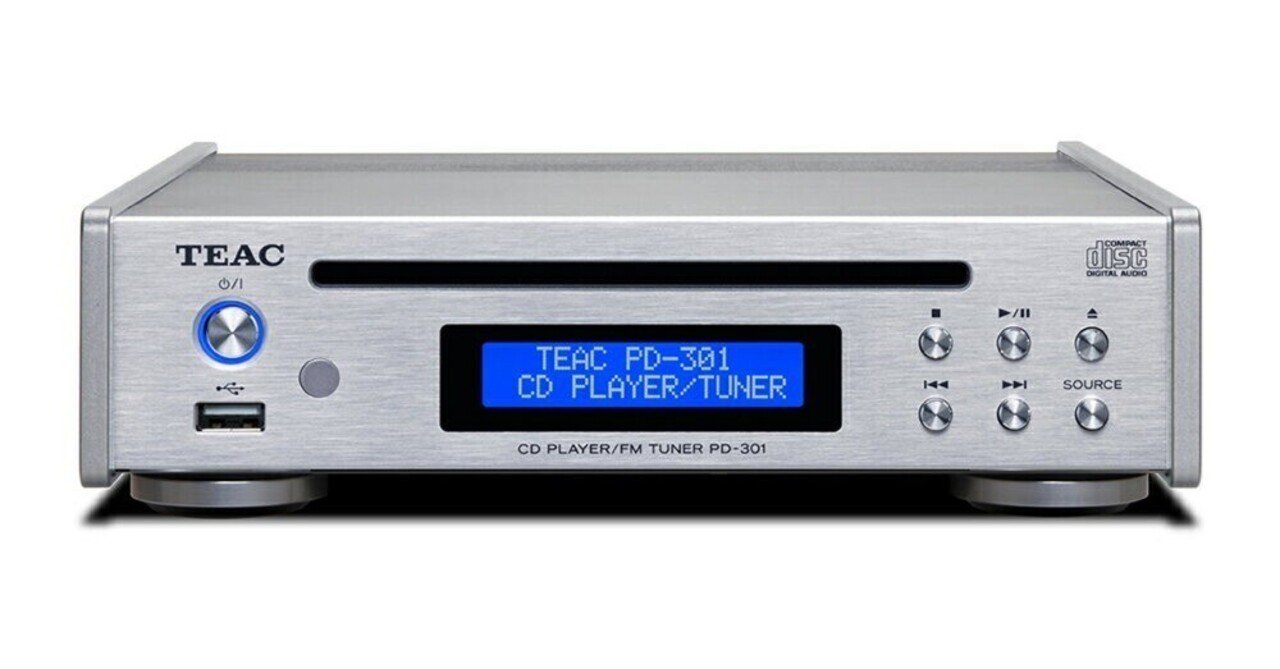 究極の音質で聴き比べ！シルバーのワイドFM搭載CDプレーヤー即納