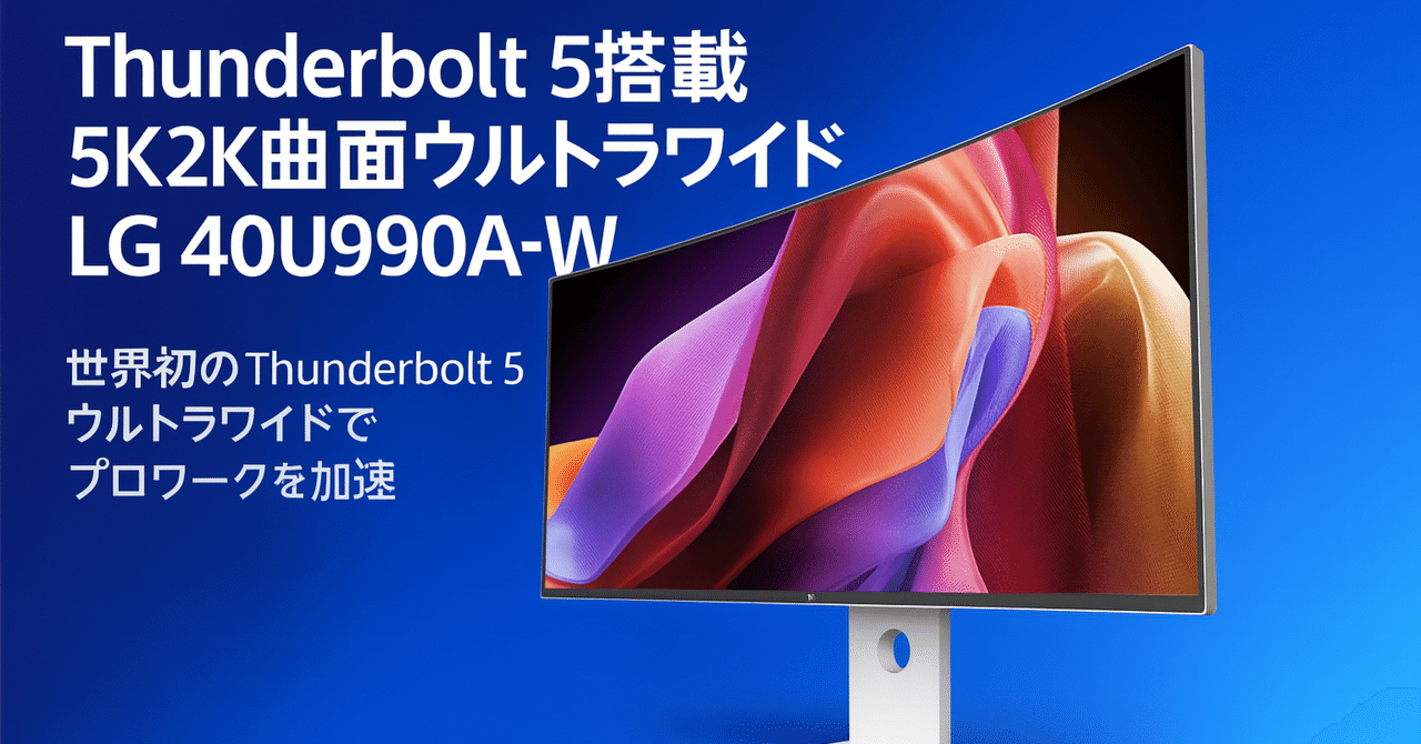 新製品紹介】LG 40U990A-W ーThunderbolt 5搭載 5K2K曲面