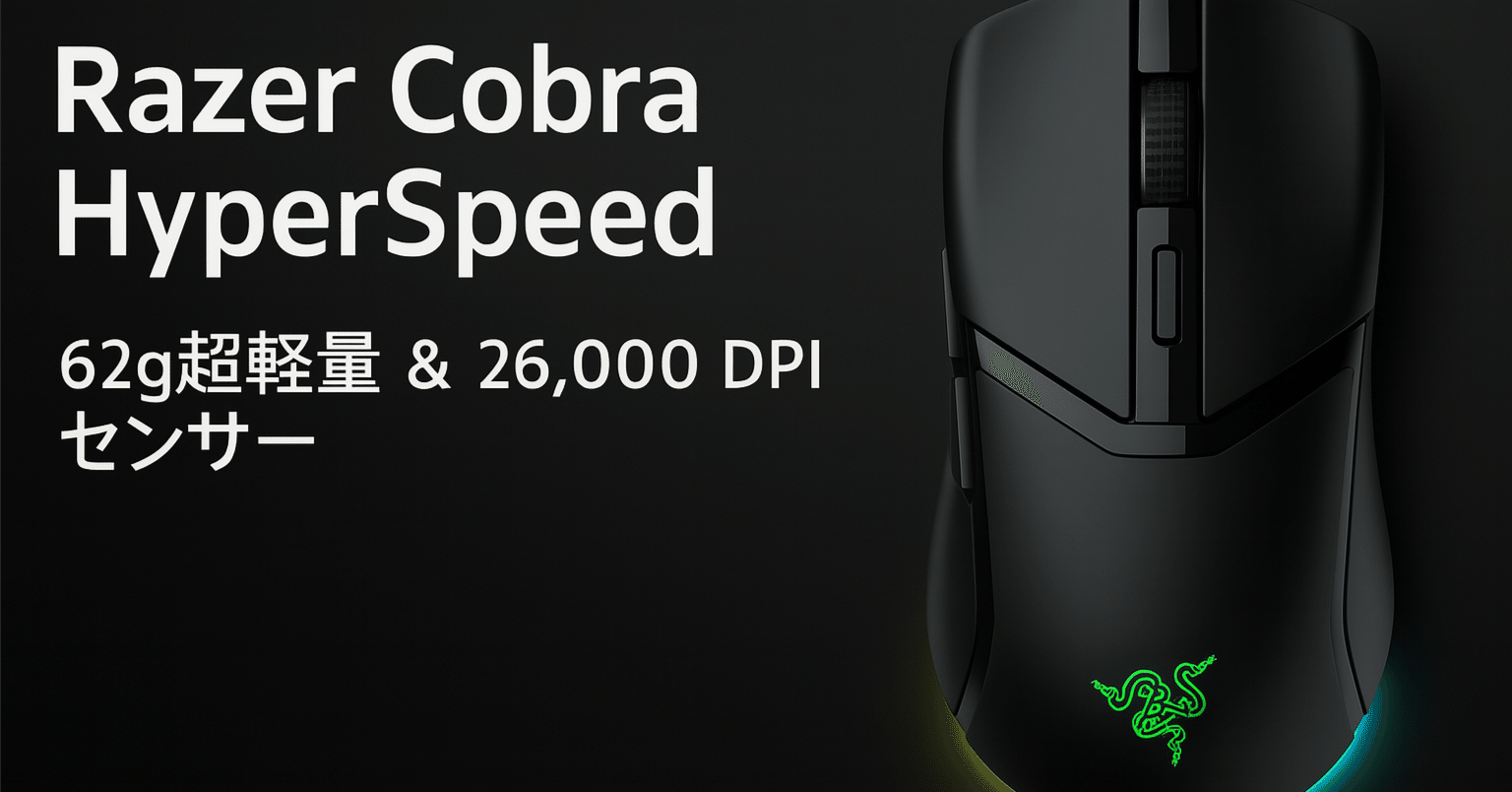 新製品紹介】Razer Cobra HyperSpeed ─ 62 gの超軽量ボディと26,000