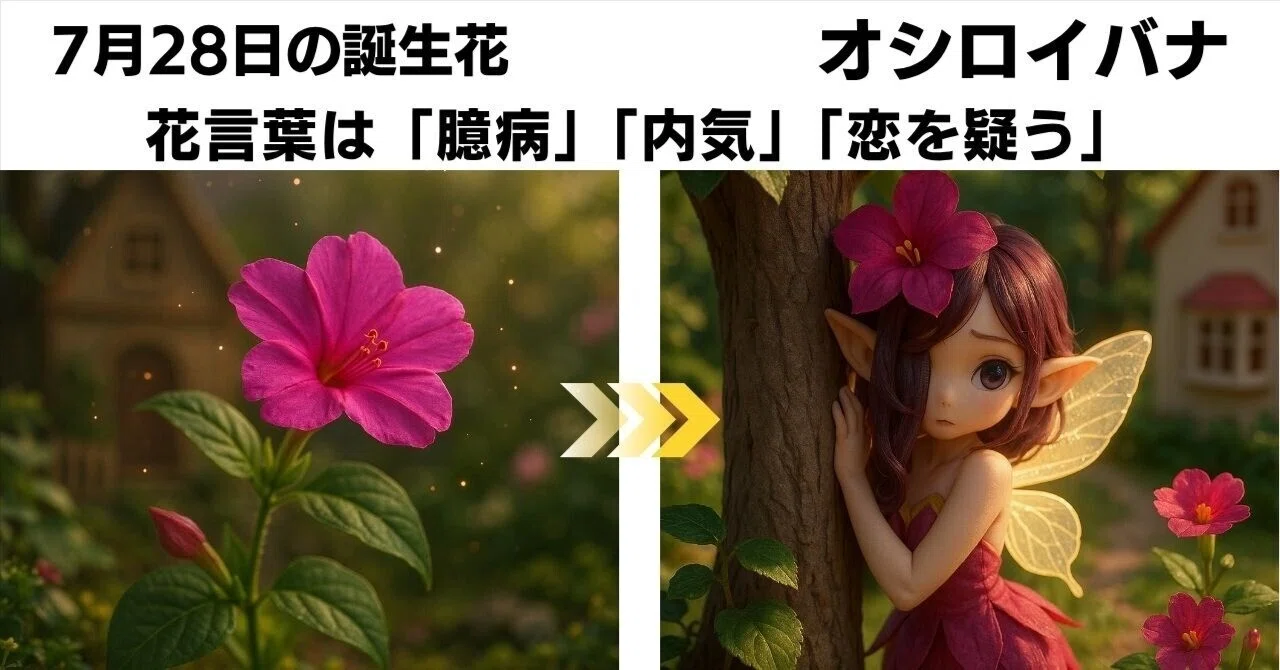 7月28日の誕生花、オシロイバナ。花言葉は「臆病」「内気」「恋を疑う