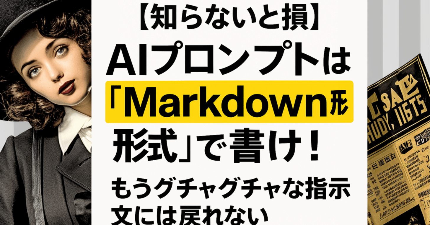 知らないと損】AIプロンプトは「Markdown形式」で書け！もう