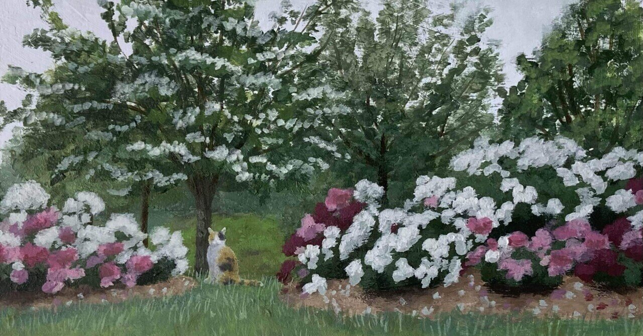 カーネーション、ユリ、ユリ、バラ｜薄明かりの絵画