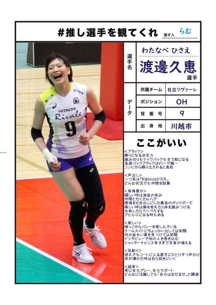 日立リヴァーレ渡邊 久恵選手 その他選手 佐藤ありさ選手ありサインボール