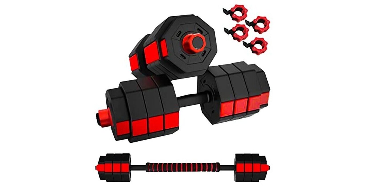 ダンベル バーベルにもなる 20kg 2個セット 合計40kg ポリエチレン製 ダンベル バーベルにもなる 20kg 2個セット 合計40kg
