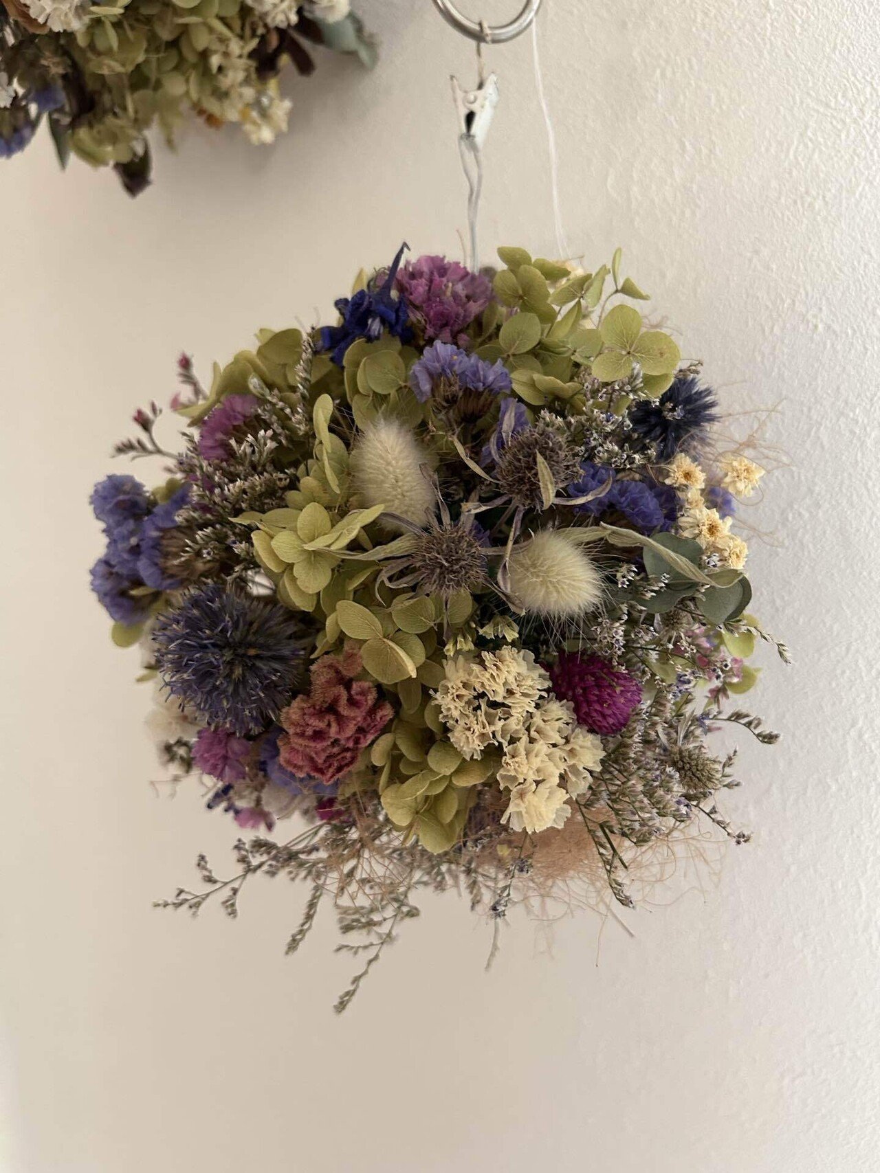フラワーボール♡フライングフラワー♡フライングボール♡ドライフラワー♡15 フライングフラワーボールの作り方【Hanging flower ball