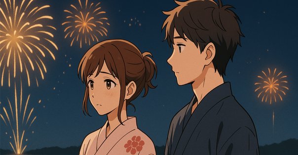 花火のパステル画です。｜まる