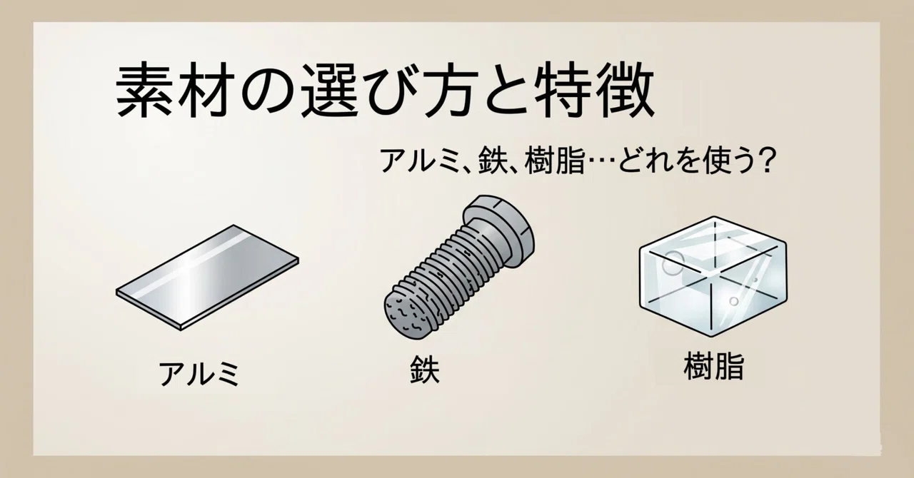 素材の選び方と特徴：アルミ、鉄、樹脂…どれを使う？｜藤井 藤四郎