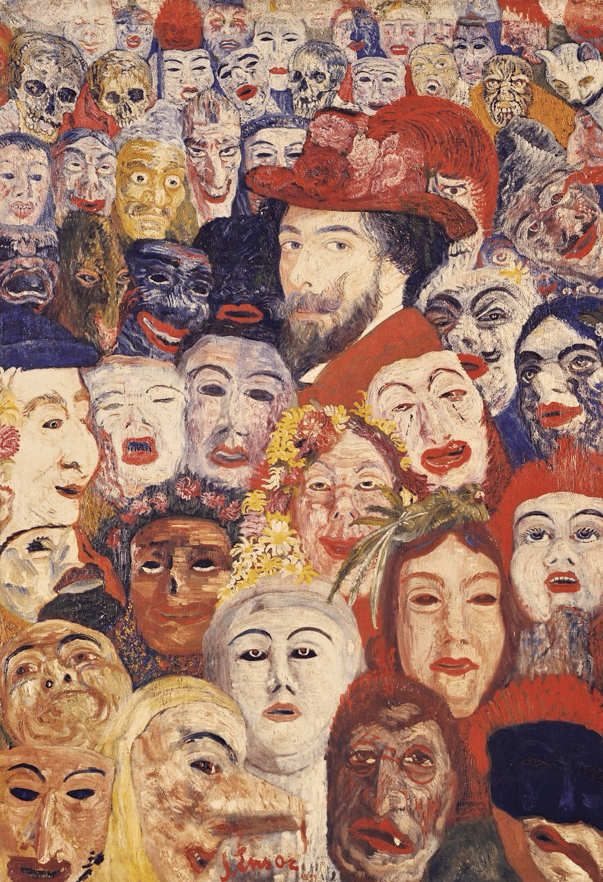 絵画　レトロ　アンティーク　詳細不明　20会員　アンソール　リトグラフ aflo_178676112.jpg