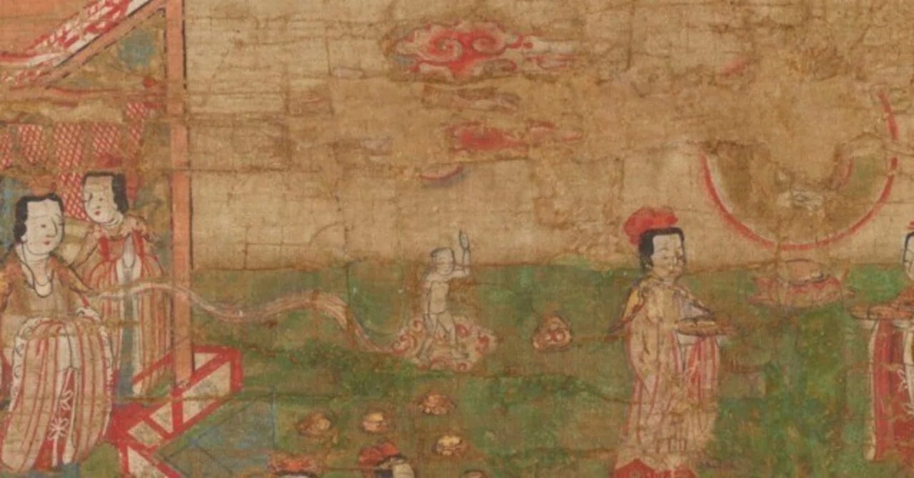 摩尼誕生図──釈迦誕生図と見まがう、マニ教絵画の貴重作｜ごんべnote