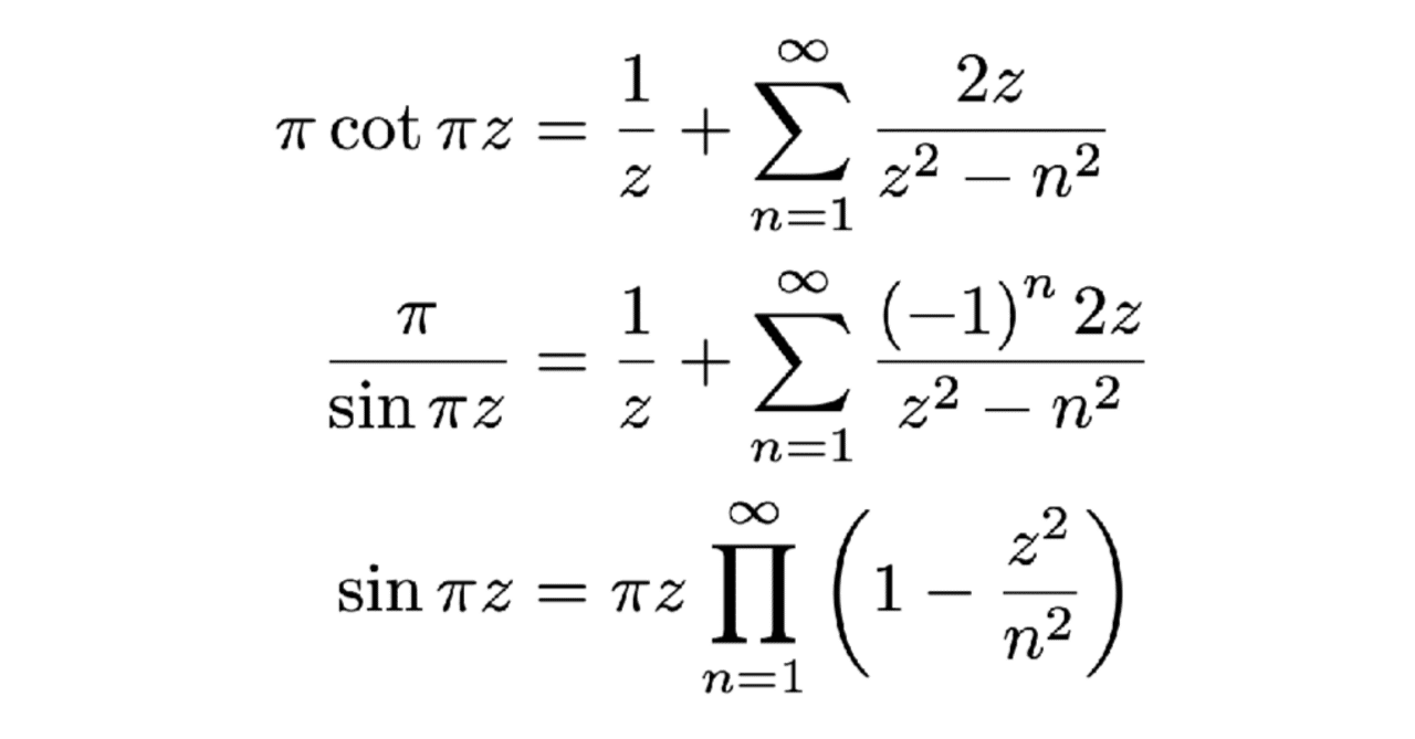 三角関数・双曲線関数の部分分数展開と無限乗積展開｜ﾏﾝﾁｶﾝ