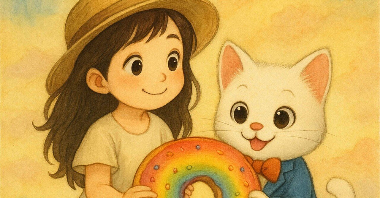 AI初心者🔰がchat GPTだけで作った絵本『白ネコと少女のパンの旅