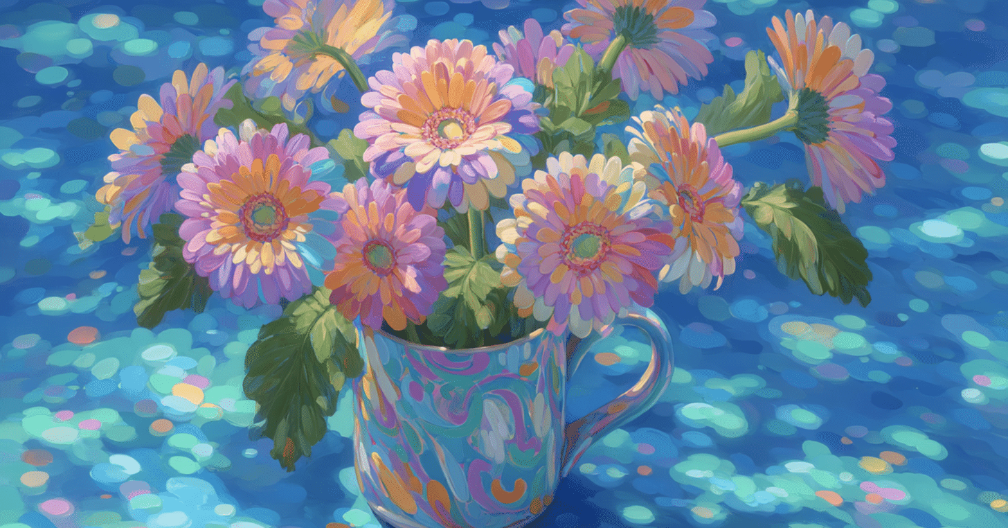 💻Midjourneyで描く「感情のアート」｜壺×花言葉×詩の感情風景六連｜バッツ🎈数学的税理士事務員ライターLv41, image size:1456x762