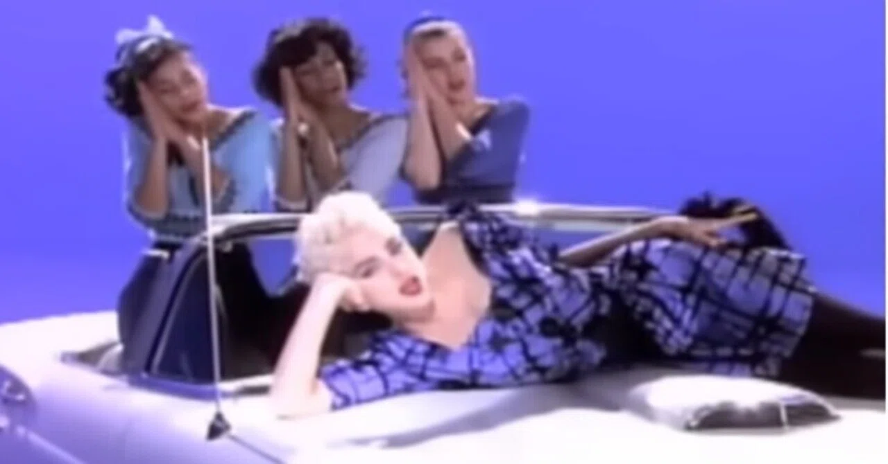 マドンナ　TRUE BLUE　1986年 US製 宣伝用 ディスプレイスタンド 平成生まれが好きな80年代洋楽 多幸感溢れるマドンナ流オールディーズ