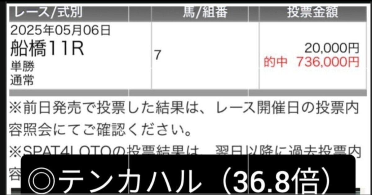 ◎ブチコ　単勝馬券　新馬戦あり　５枚セット◎ 8/1（金）船橋競馬5R 超勝負レース 地方競馬土日曜日特大馬券