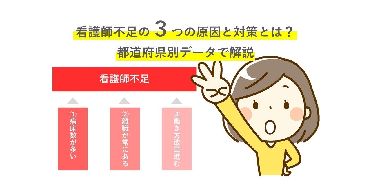 看護師不足の３つの原因と対策とは 都道府県別データで解説 まじめな所長 医療介護データ研究所 Note