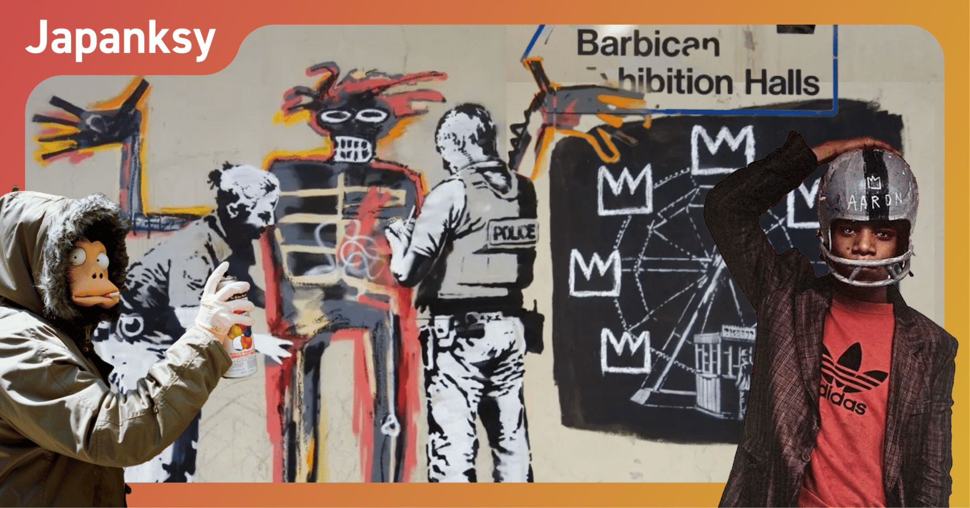 バンクシー『警察官に歓迎されたバスキア』と『王冠の観覧車』の意味と