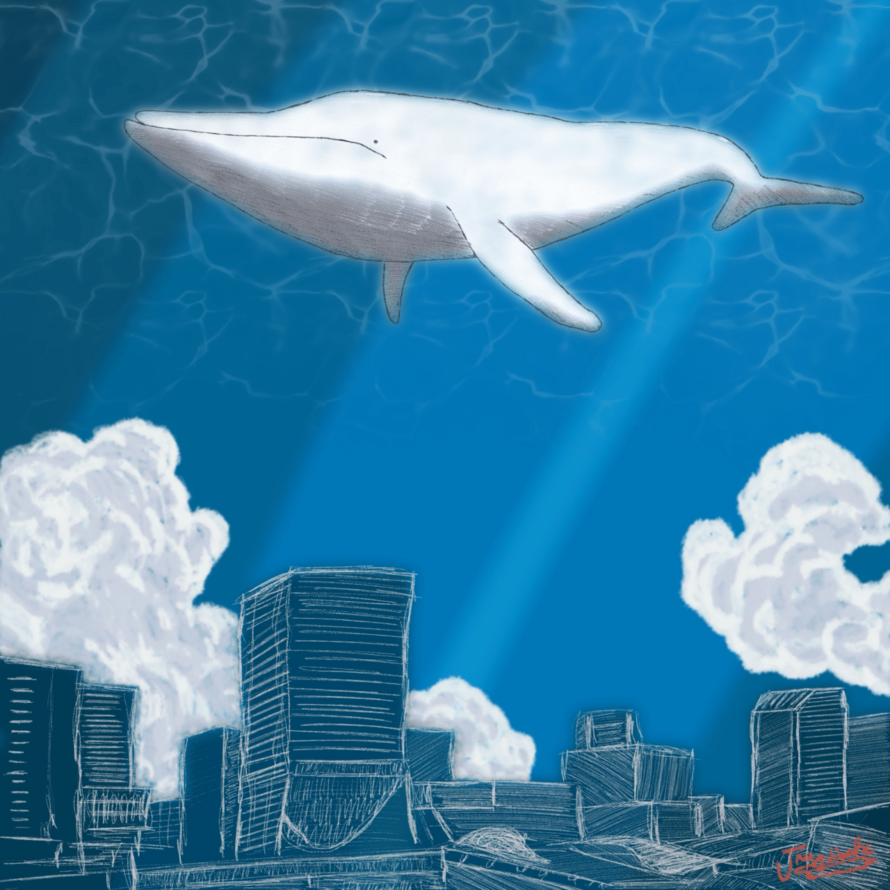 世界が止まった日、クジラが空を泳いでいた｜河野広明｜境界哲学の表現者