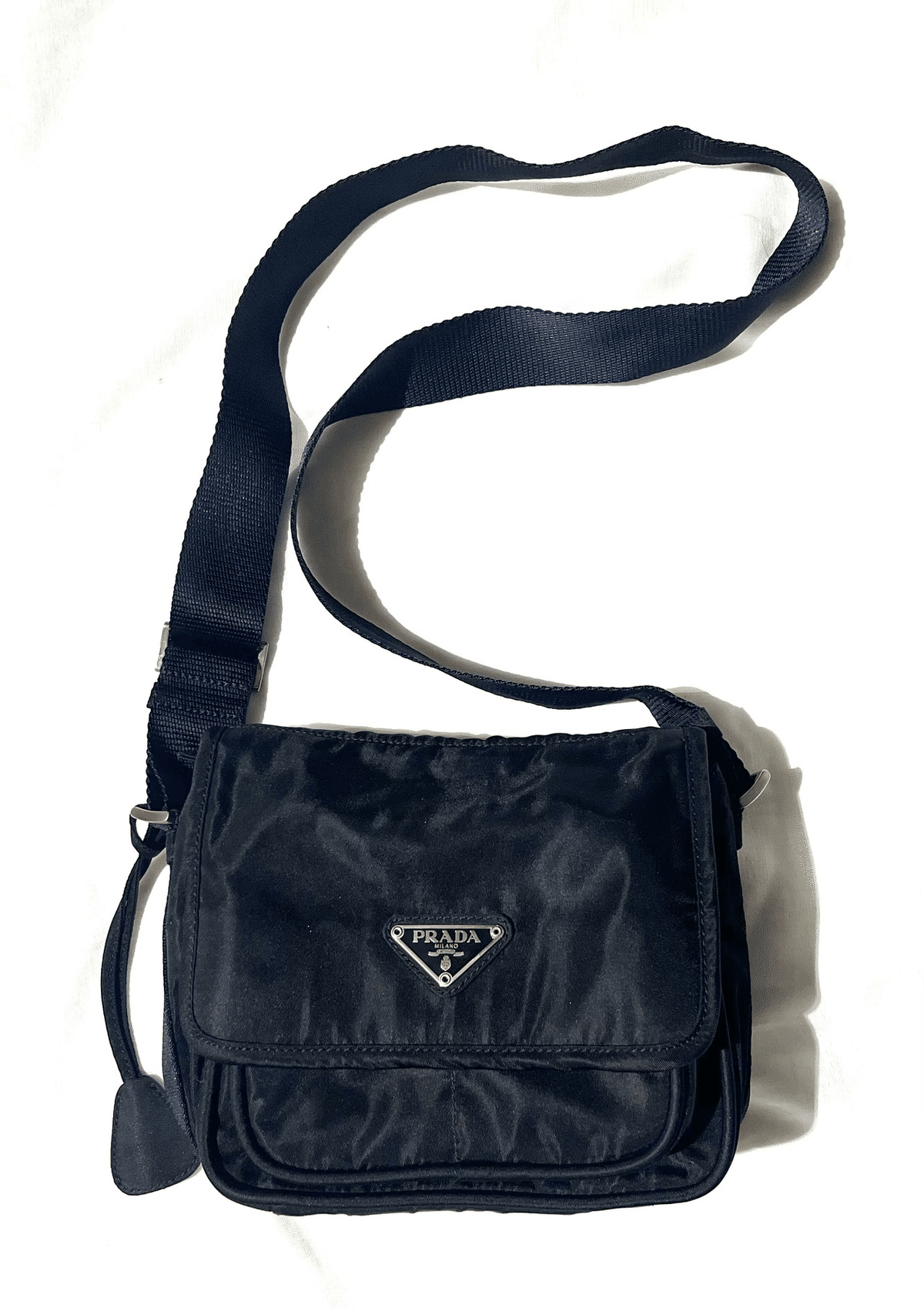 PRADA ビンテージバック PRADA Shoulder Bag Nylon Black Silver Auth 102618 | eBay