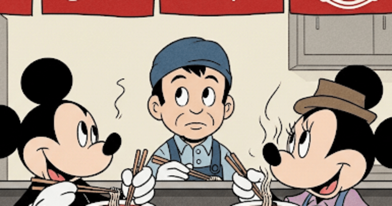 ⭐️オリエンタルランド　ミッキーイラスト ChatGPTやGeminiで「蒸気船ウィリー」デザインのミッキーのイラストは