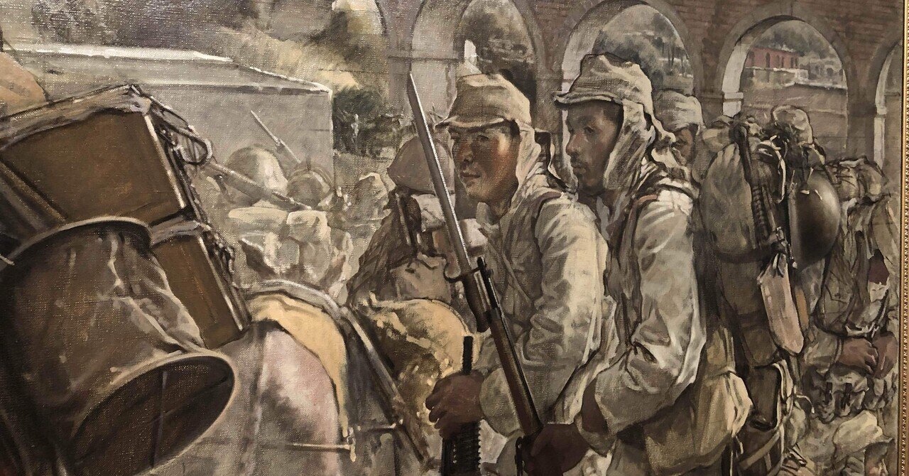 戦争画、志那事変、日本画 風景 、旭年肉筆画です。 東京国立近代美術館は戦争画153点の公開を！｜ポマードマン@永久