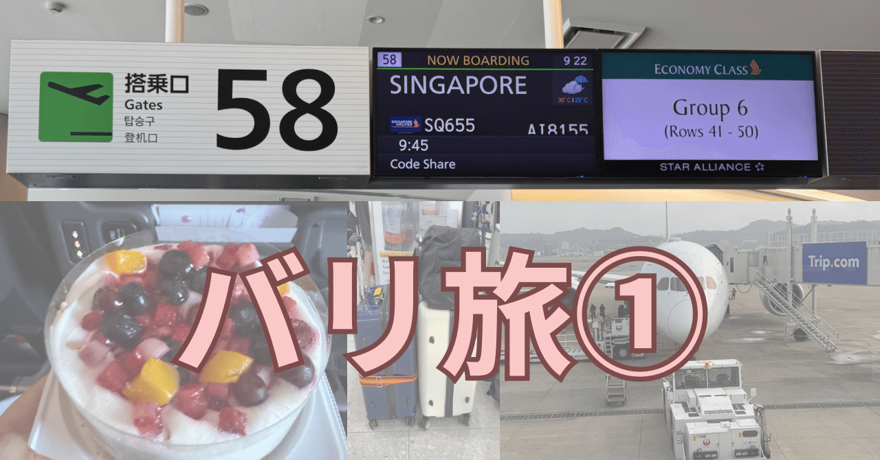 2025年バリ旅行一日目〜福岡からシンガポールエアラインにて