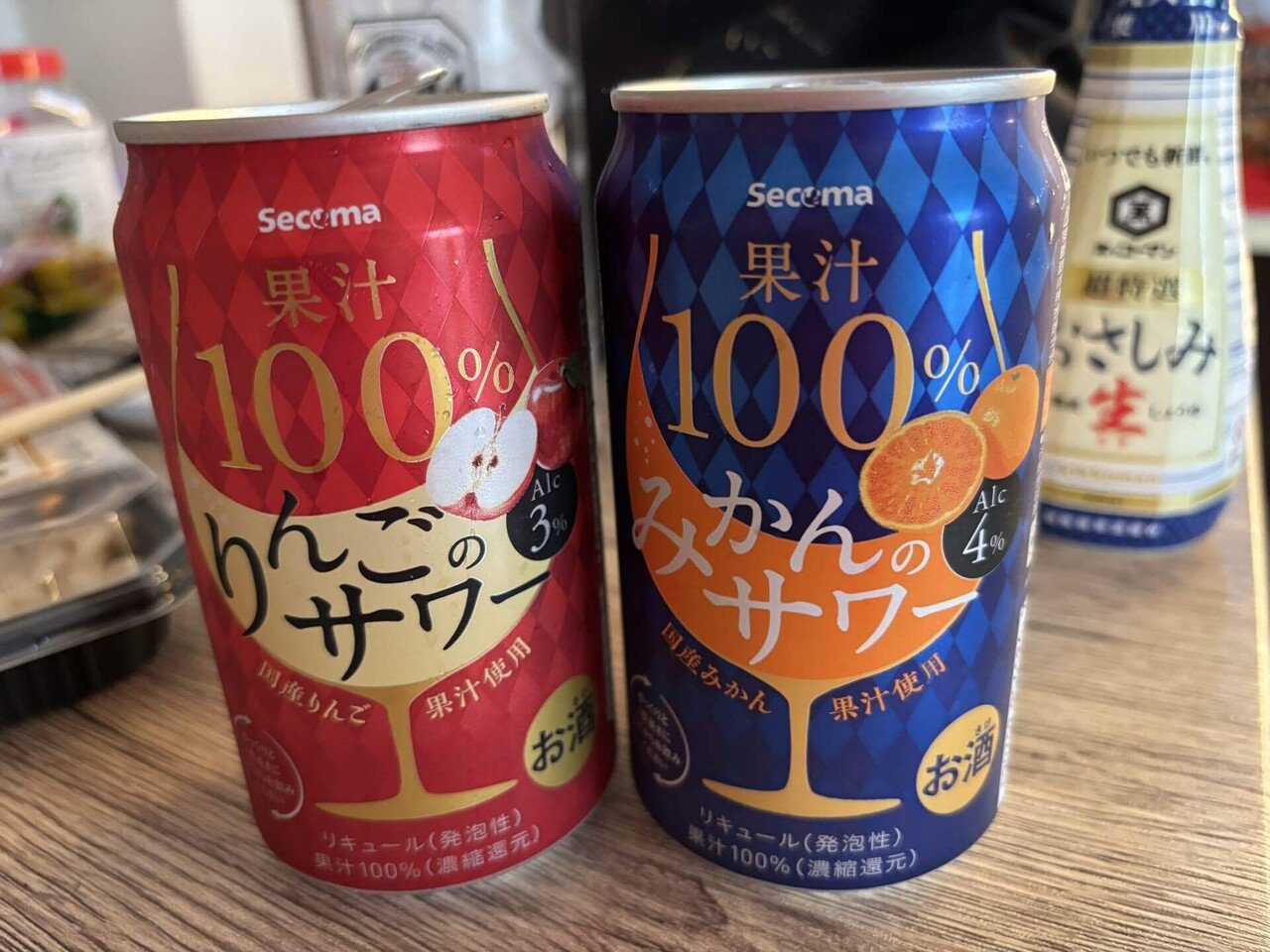 セイコーマートの隠れ名品！果汁100%みかん＆りんごサワー🍎🍊｜あー