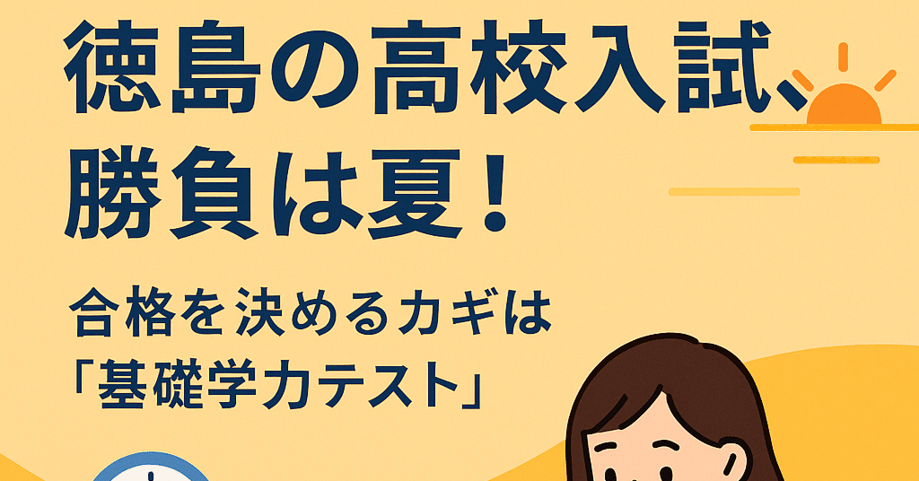 徳島県高校入試】勝負は夏！「基礎学力テスト」攻略が合格のカギ｜しゃ