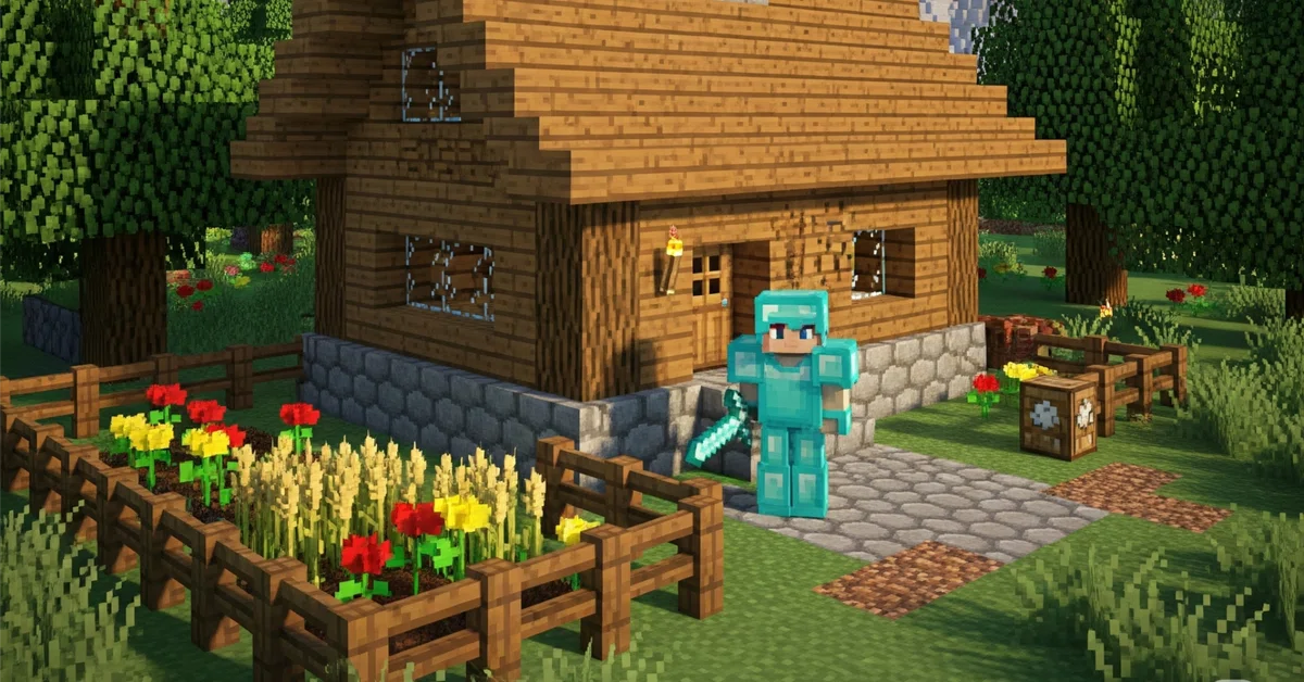 Minecraft Slleping A (Maybe) Perfect Minecraft Base for Three Players|みずくさ