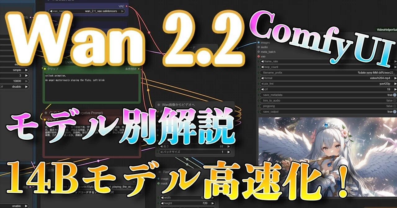 Wan2.2をComfyUIローカル環境で動かす！無料で動画生成！& 14B高速生成