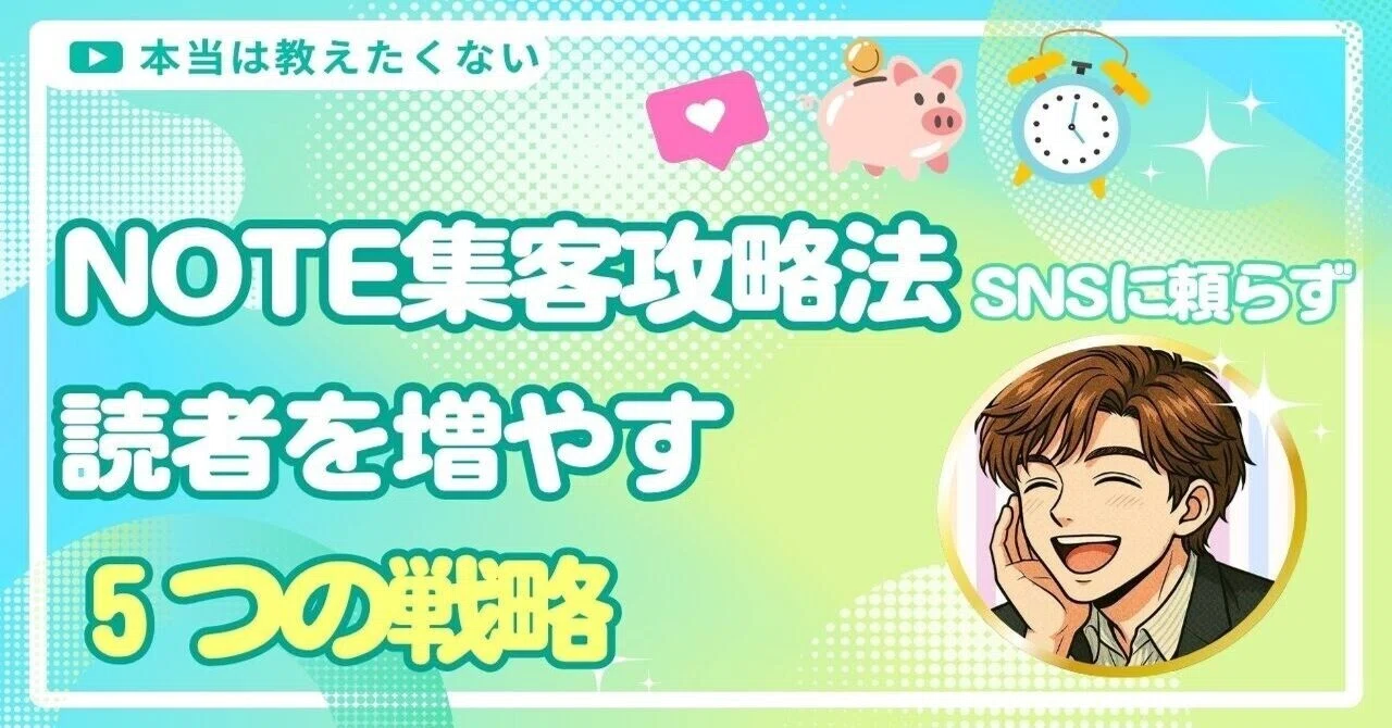 Note Blog Sns note集客攻略法|SNSに頼らず読者を増やす5つの戦略|エンタメ|AI×note収益化運用代行